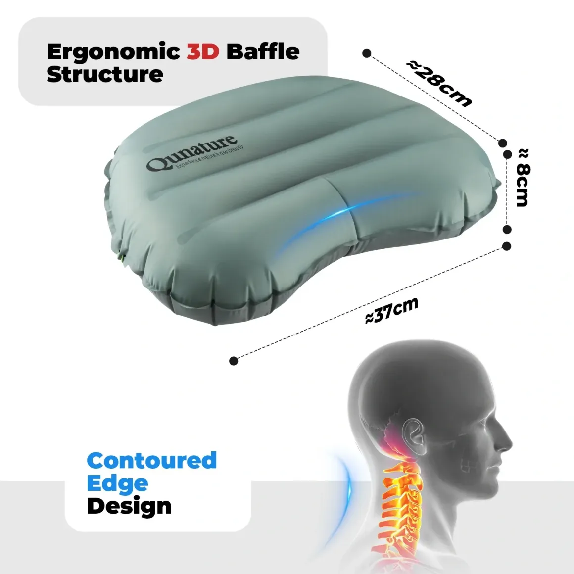Qunature Ultralight Inflatable Camping Pillow