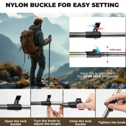 Qunature Ultra-Light 3-Section Trekking Pole