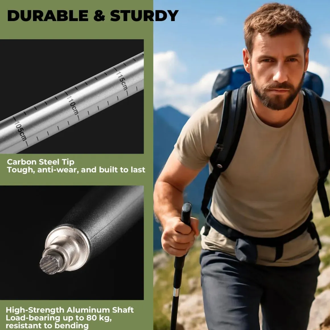 Qunature Ultra-Light 3-Section Trekking Pole