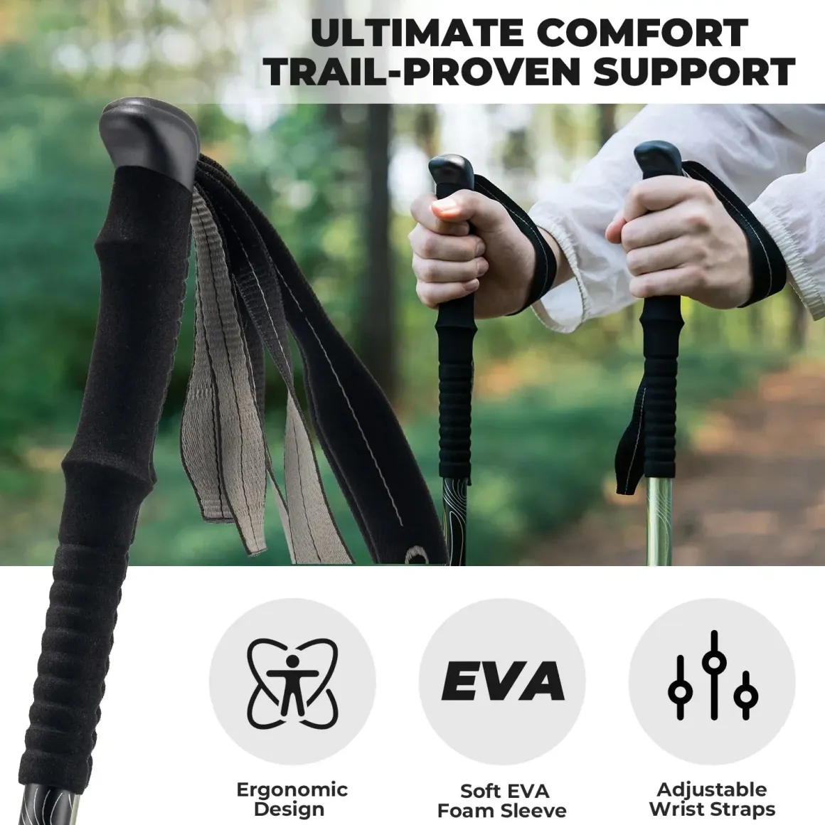 Qunature Ultra-Light 3-Section Trekking Pole