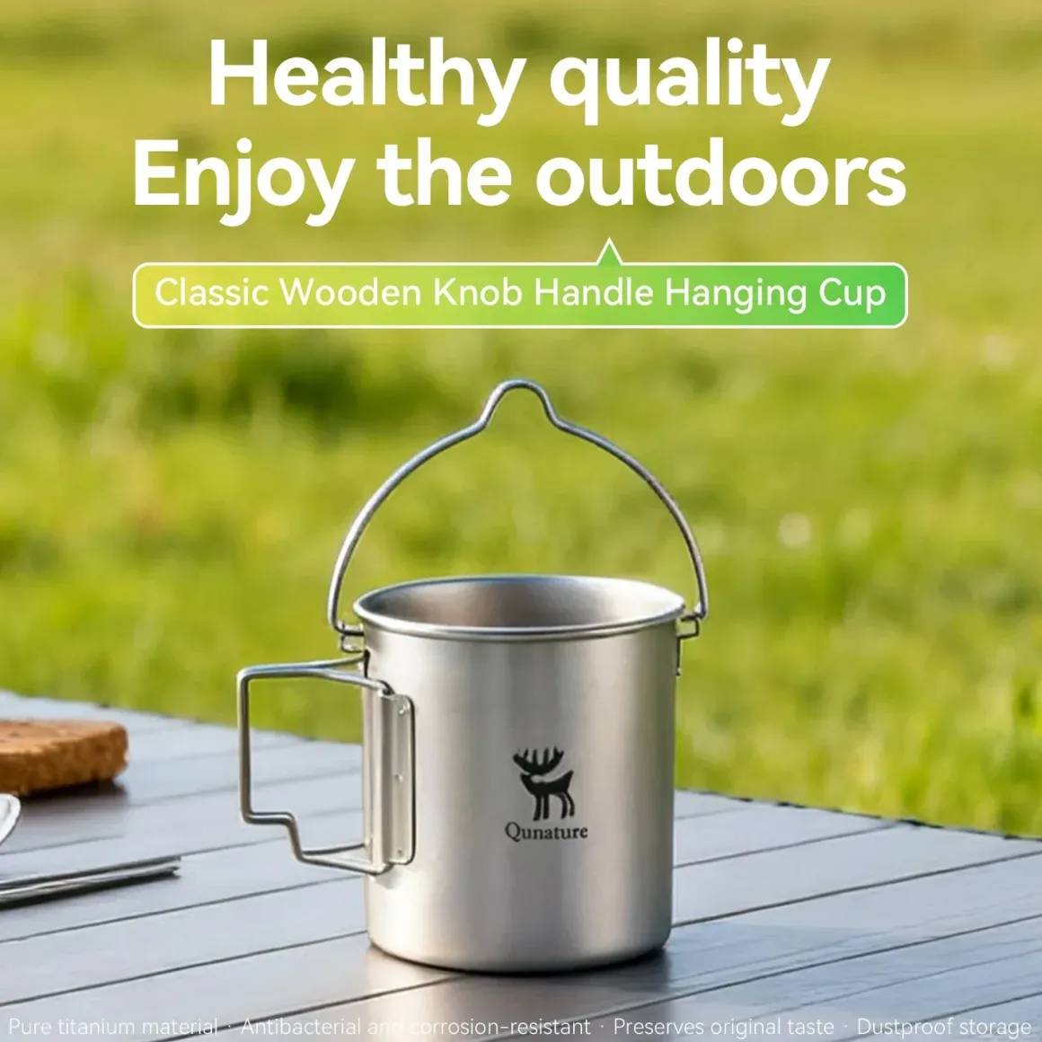 Qunature Ultralight Titanium Camping Mug 750 ml