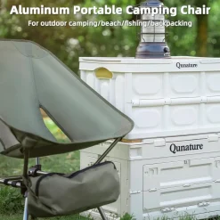 Qunature Ultra Lightweight Folding Camp Chair with Storage Bag Supports 260 lbs