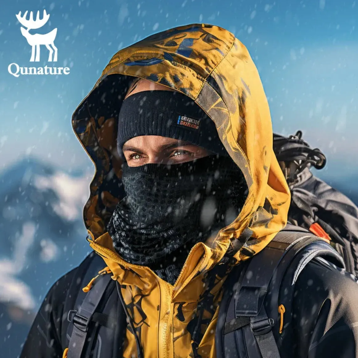 Qunature Warm Ski Face Mask - Reindeer Series, Skin-Friendly & Breathable