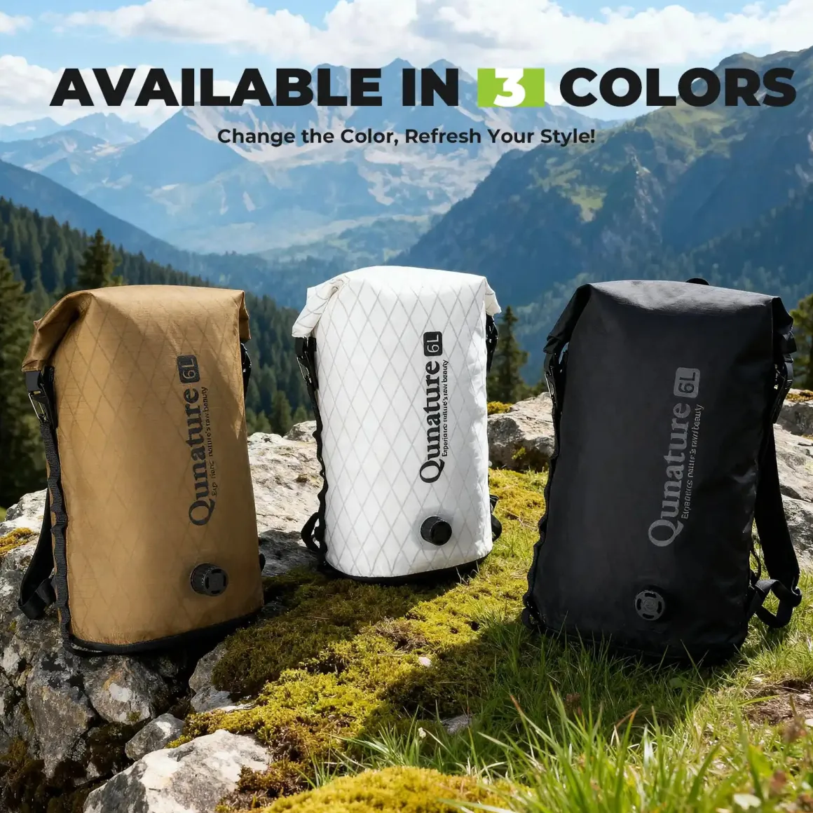 Qunature Waterproof Compression Bag for Bikepacking 6L/12L