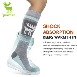 Qunature Wool Ski Socks Winter Warmth Shock Absorption for Skiing Comfort
