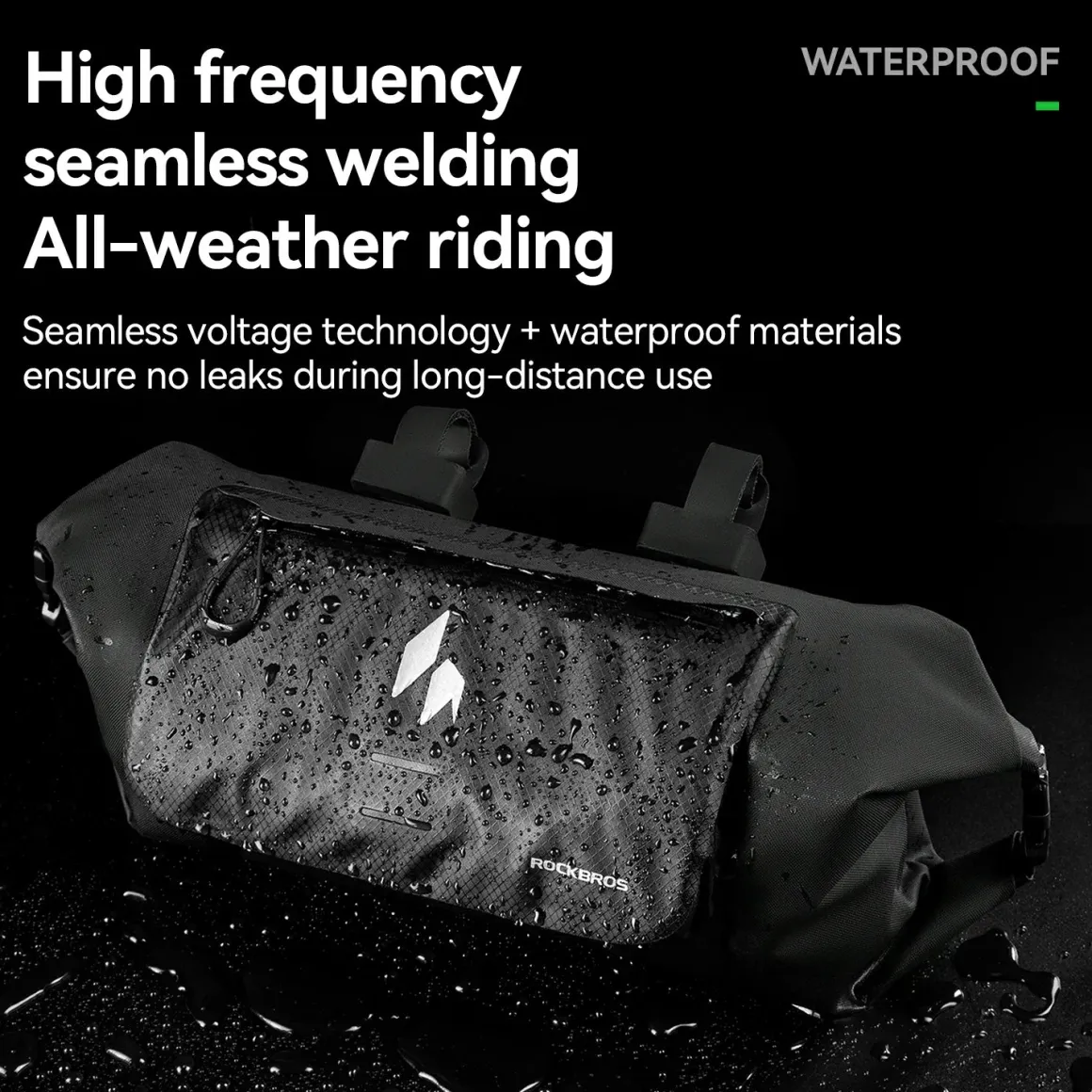 RideMate 100% Waterproof Bike Handlebar Bag 8L Double-sided Opening Expanded Capacity