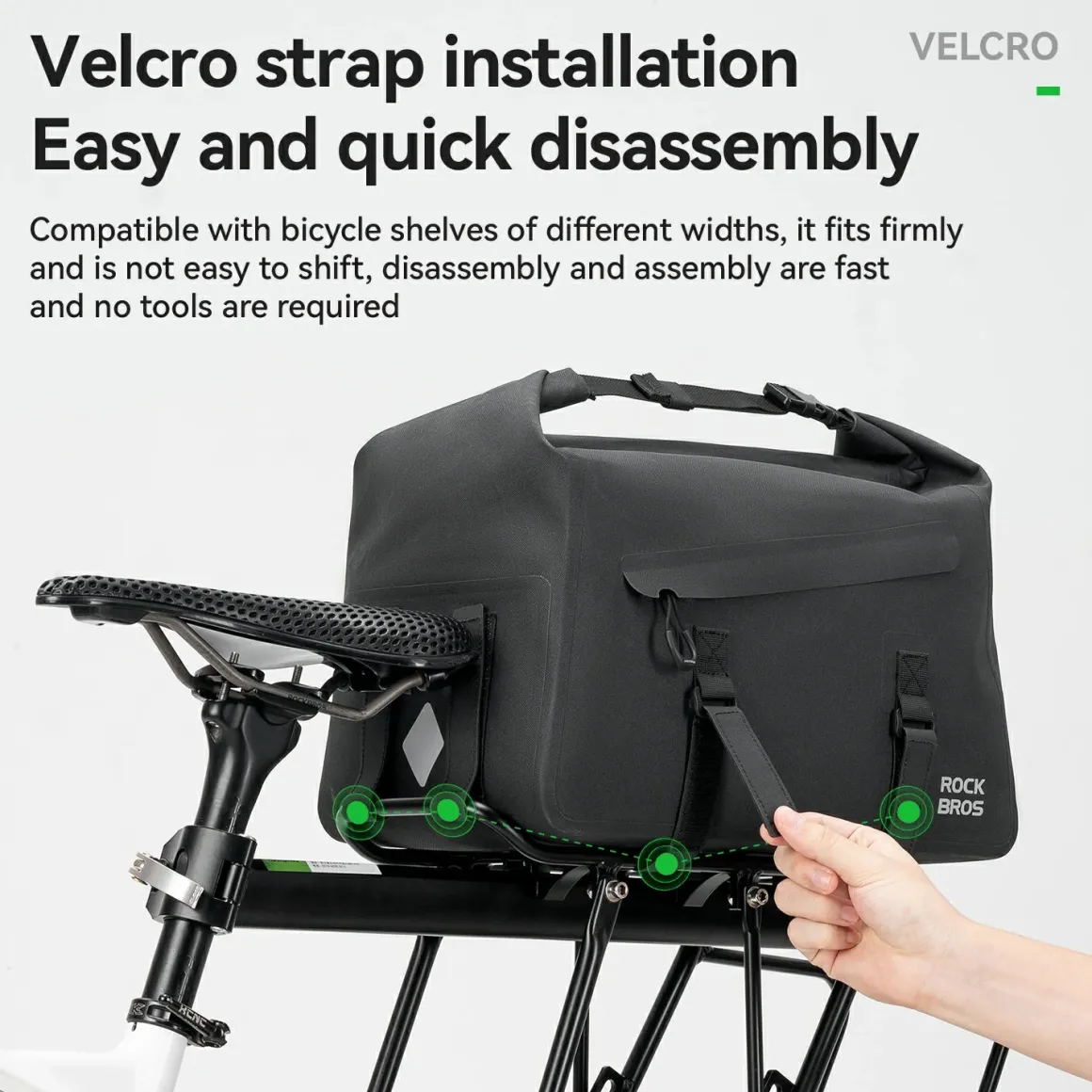 RideMate 100% Waterproof Bike Rear Rack Bag 16L