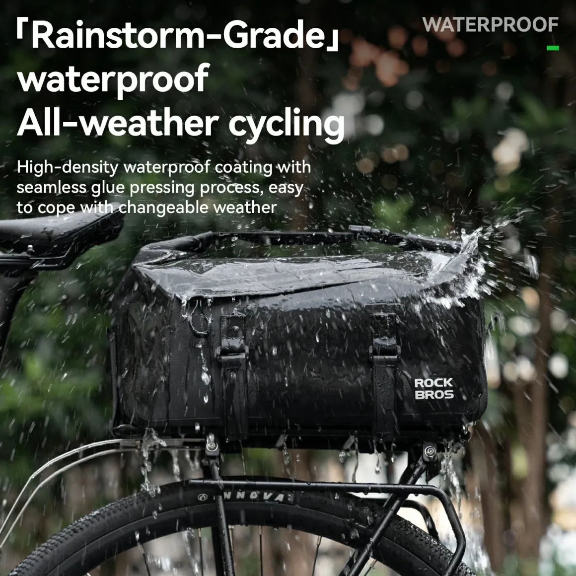 RideMate 100% Waterproof Bike Rear Rack Bag 16L