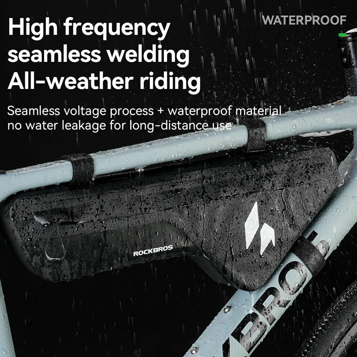 RideMate 100% Waterproof Frame Bag 1.9L Down Tube Bag