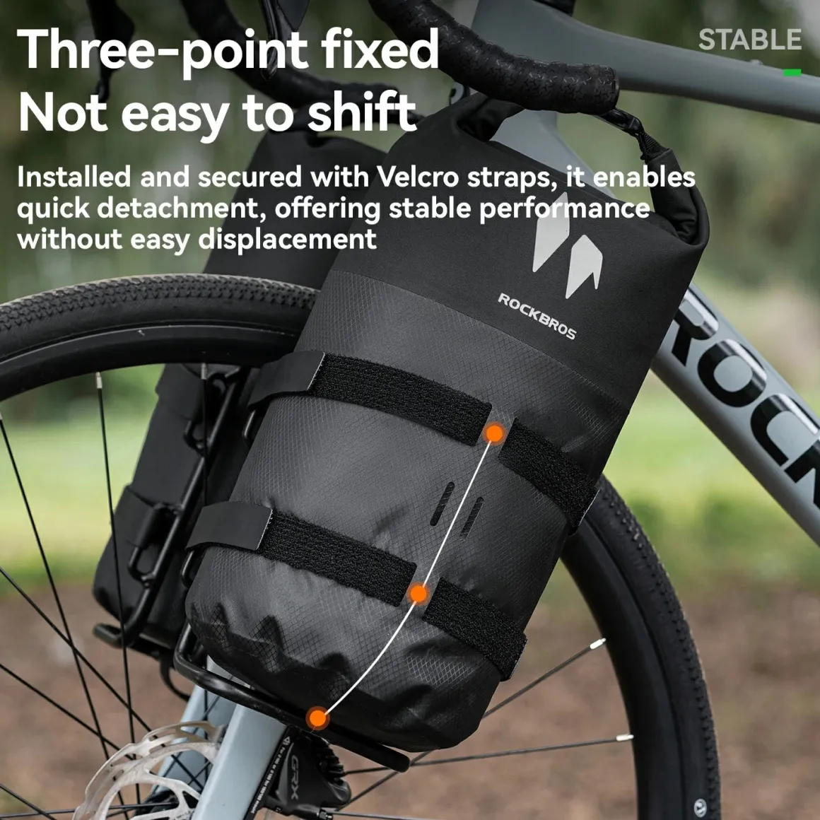 RideMate 100% Waterproof Front Fork Rack Bag 7L