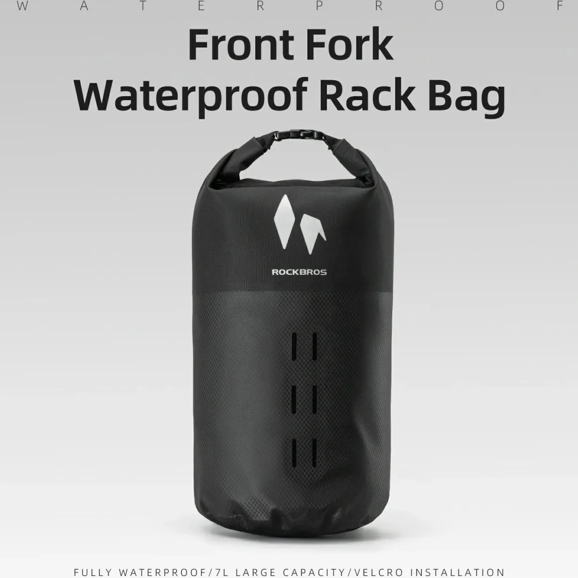 RideMate 100% Waterproof Front Fork Rack Bag 7L