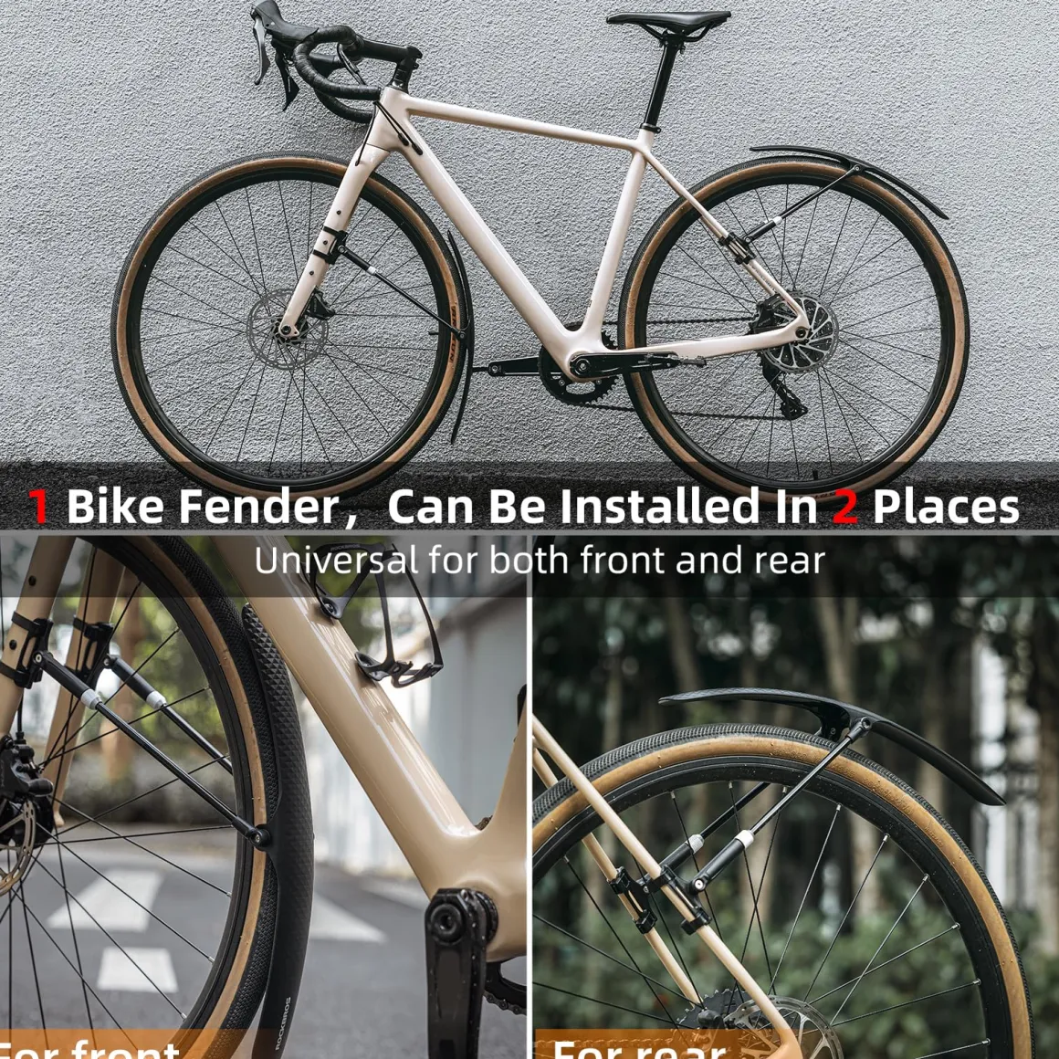 ROCKBROS Adjustable Bike Fenders Set for Road Bikes Easy Install