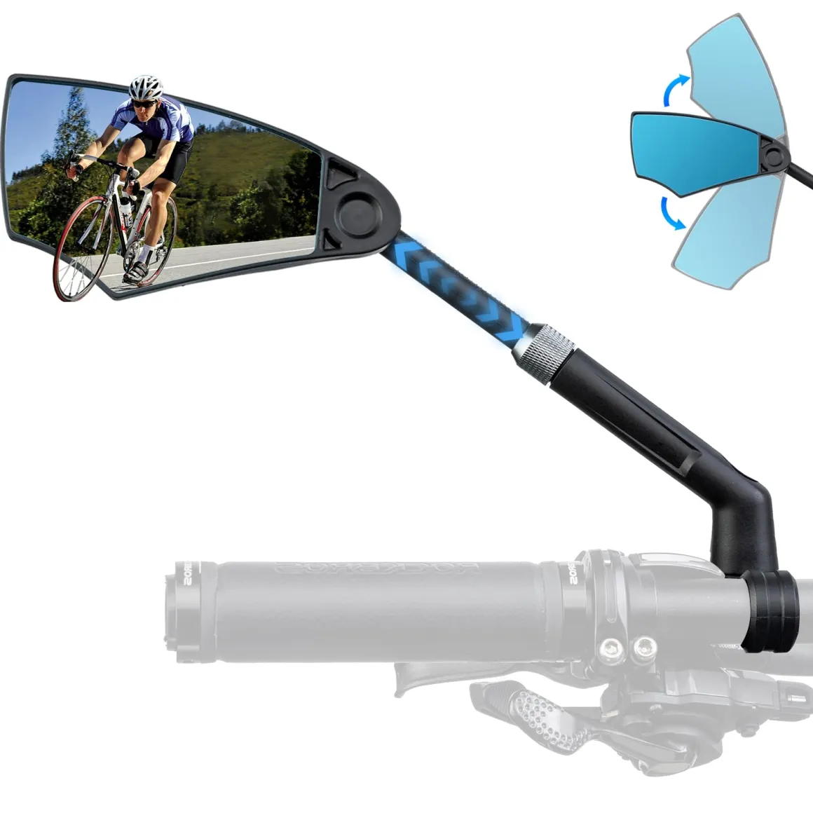 ROCKBROS 360° Adjustable Handlebar Bike Mirror with Anti-Glare Glass