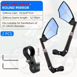 ROCKBROS 360° Adjustable Handlebar Bike Mirror with Anti-Glare Glass