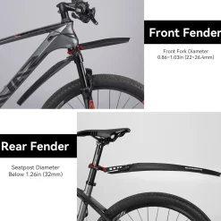 ROCKBROS Adjustable MTB Mud Guards Front & Rear Splash Guard