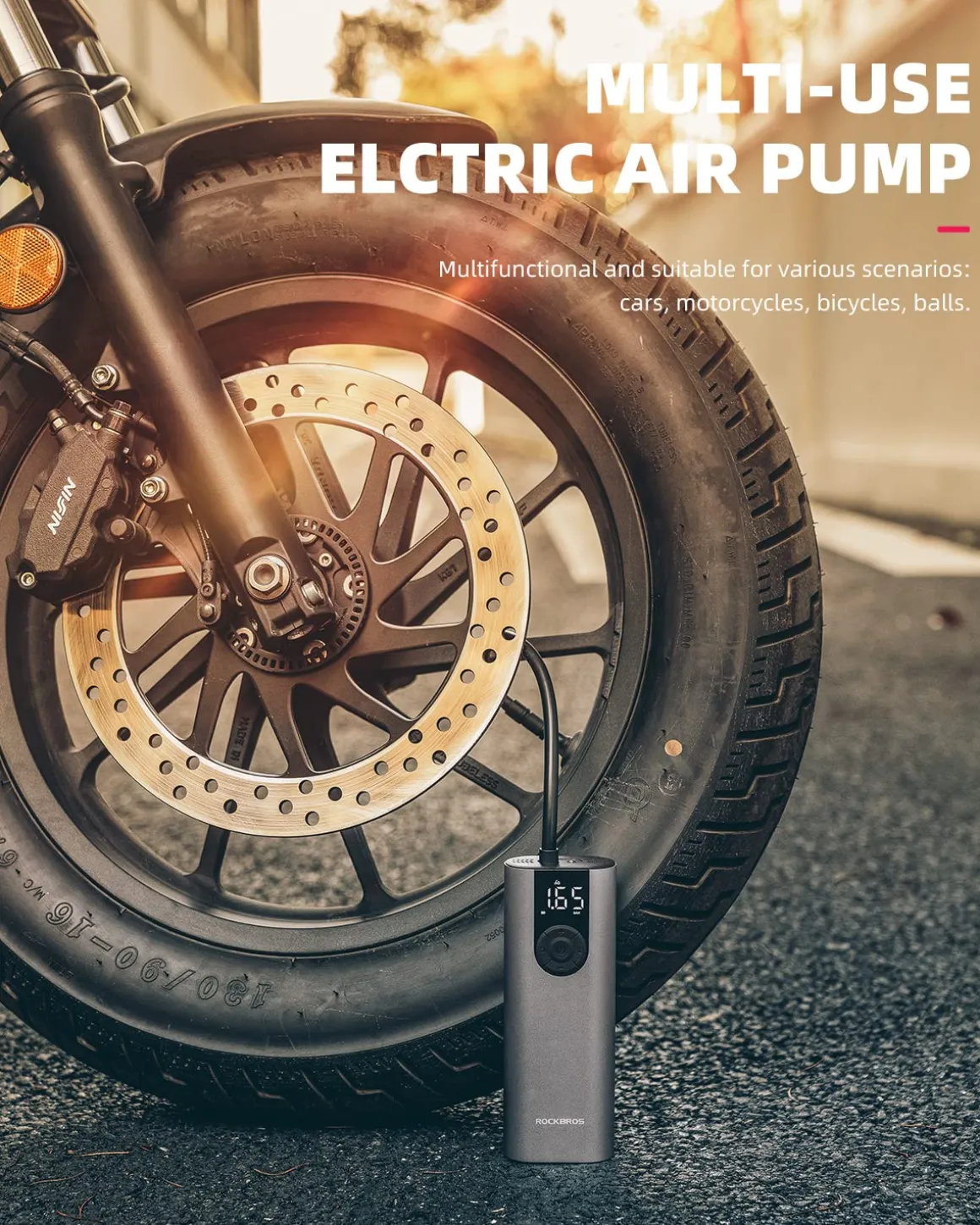 ROCKBROS A8 Mini Electric Air Bike Tire Pump 150PSl 2*2600mAh