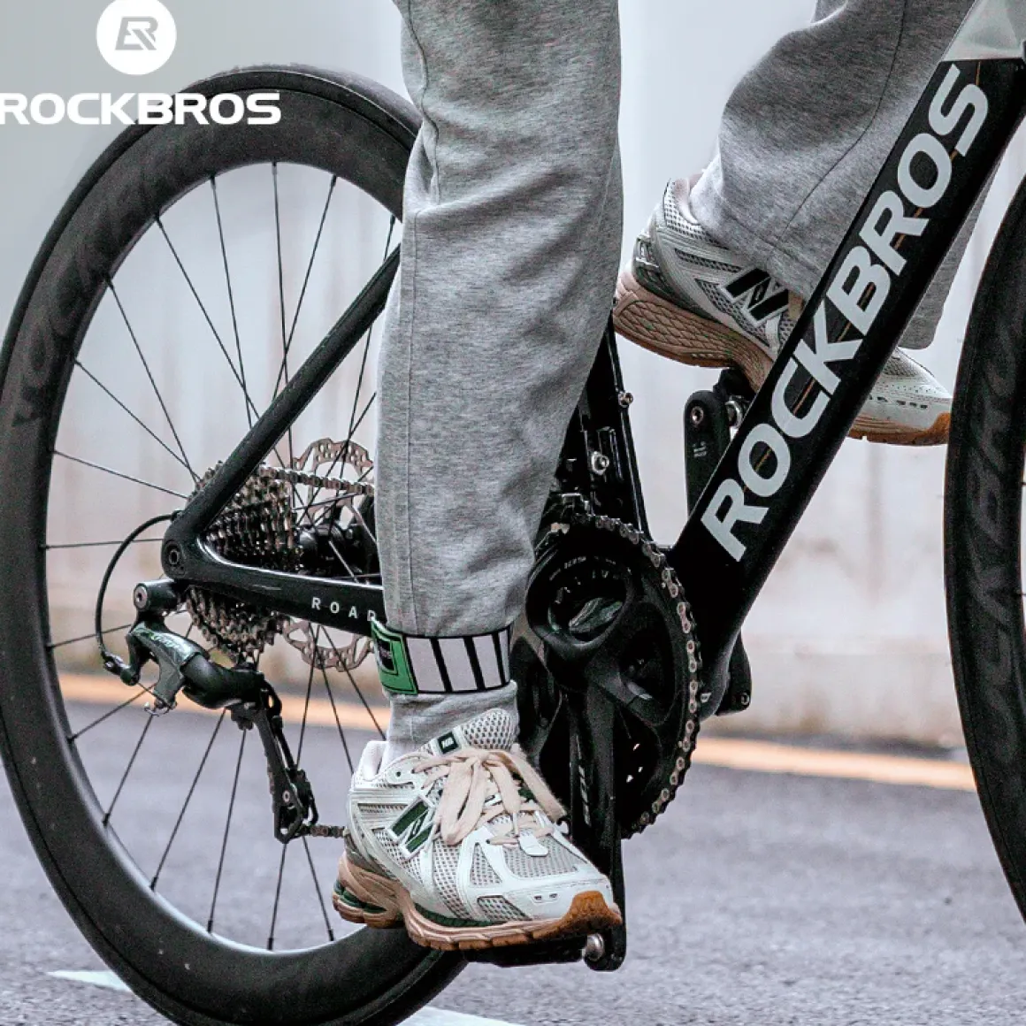 ROCKBROS Anti-Roll Chain Riding Leg Straps Adjustable Reflective