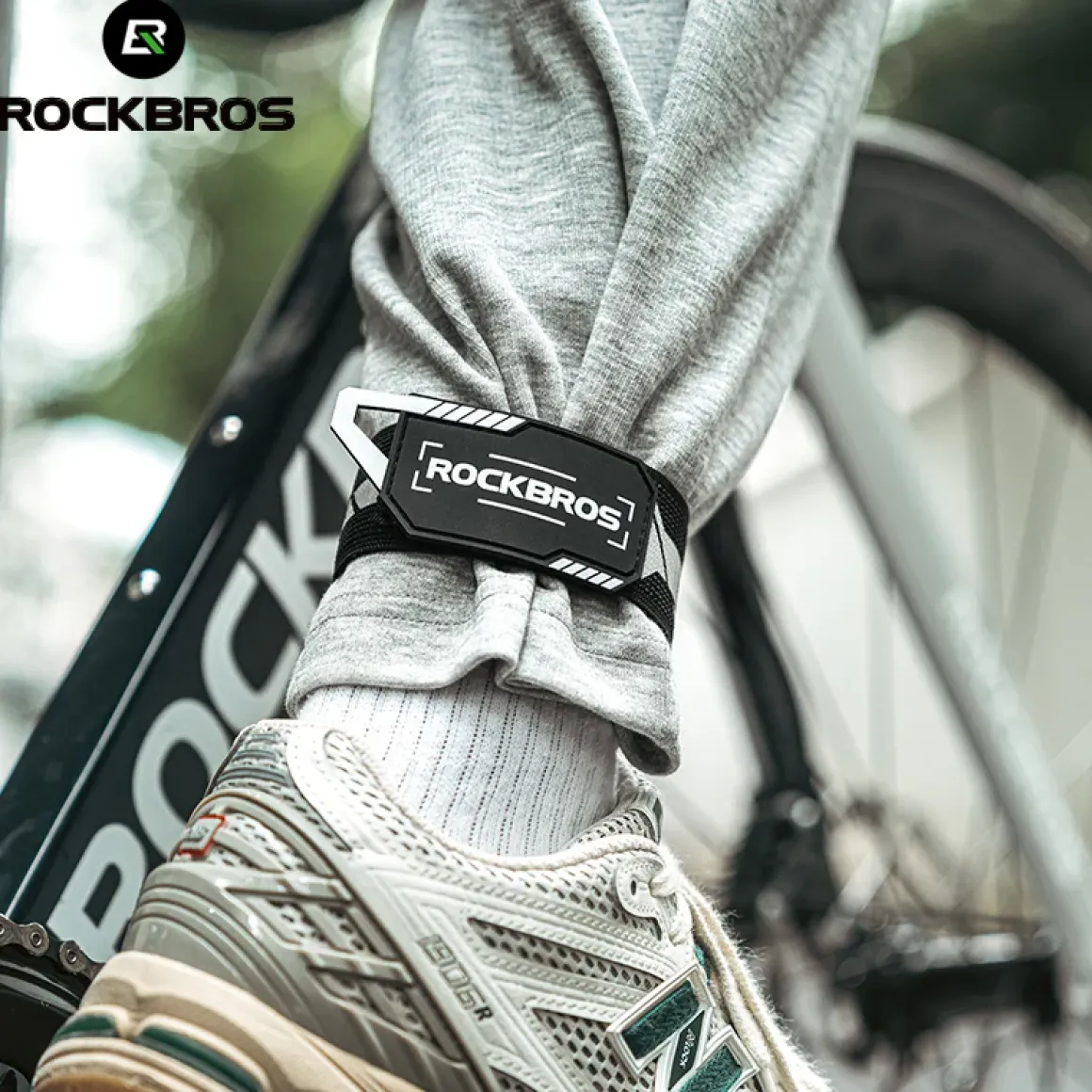 ROCKBROS Anti-Roll Chain Riding Leg Straps Adjustable Reflective