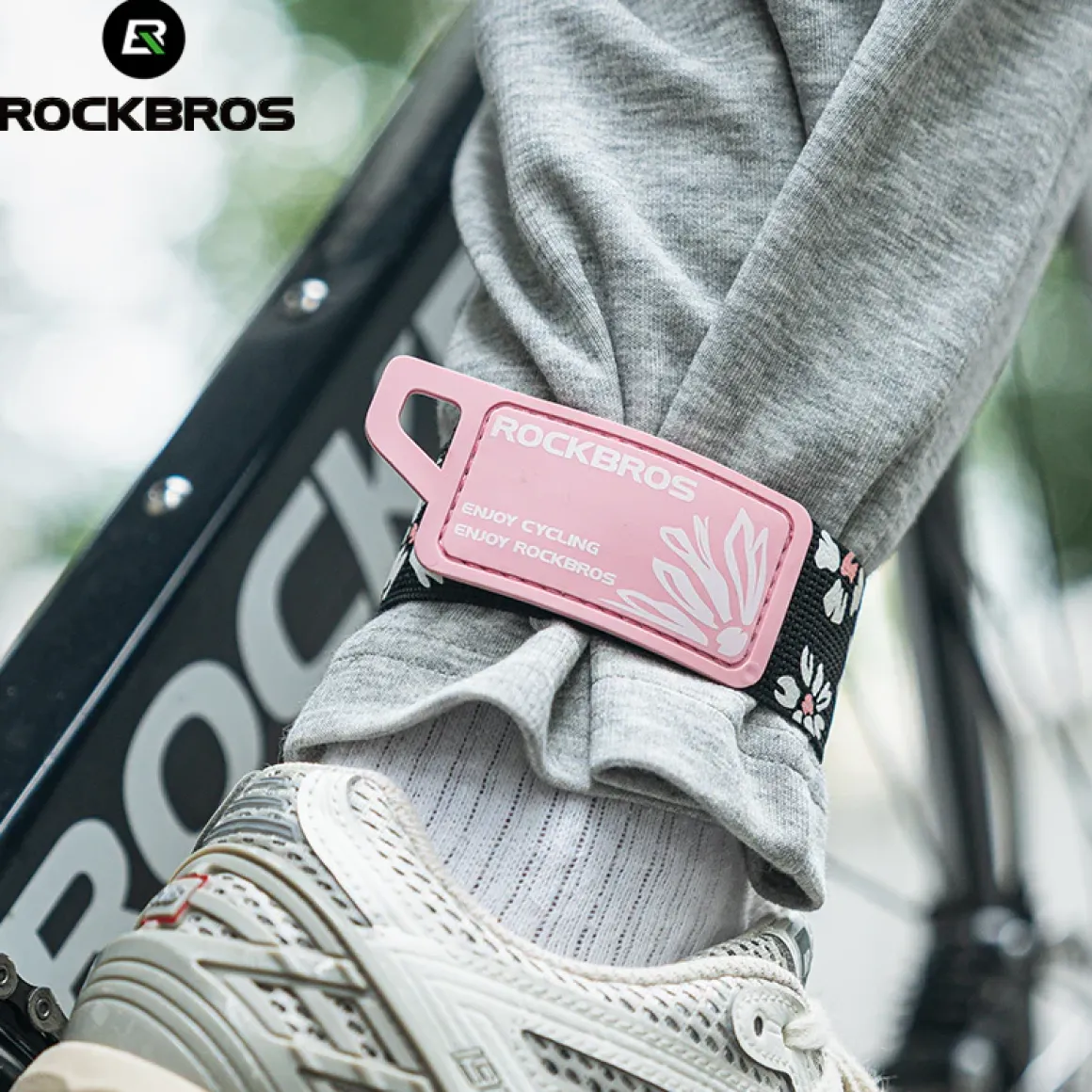 ROCKBROS Anti-Roll Chain Riding Leg Straps Adjustable Reflective