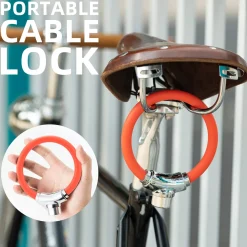 ROCKBROS Anti-Theft Bike Cable Lock Portable Key Lock Rustproof