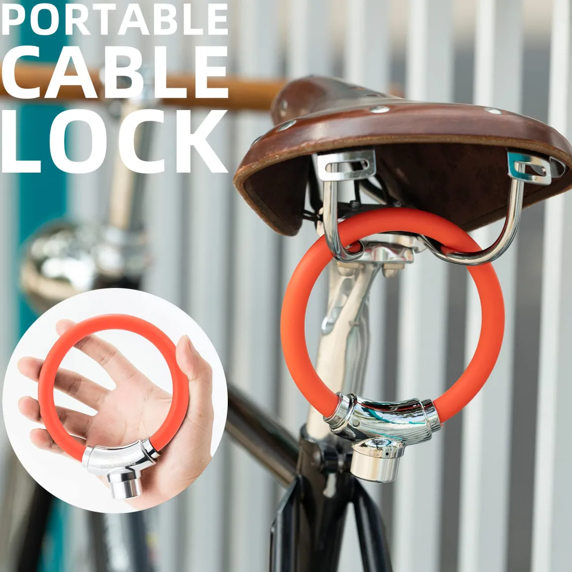 ROCKBROS Anti-Theft Bike Cable Lock Portable Key Lock Rustproof
