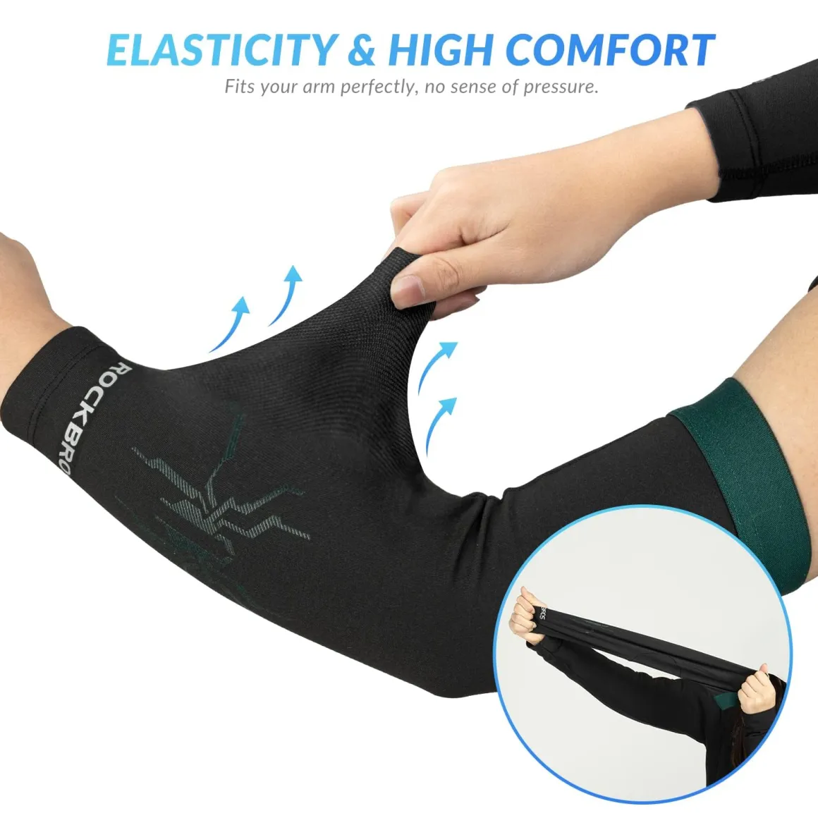 ROCKBROS Arm Sleeves Cycling Arm Warmers with Ultimate Warmth Moisture-Wicking Flexible