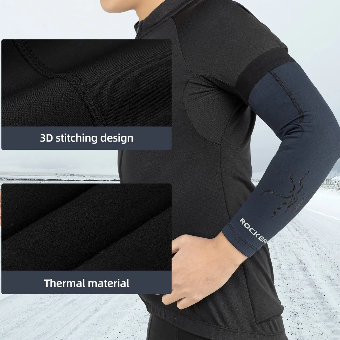 ROCKBROS Arm Sleeves Cycling Arm Warmers with Ultimate Warmth Moisture-Wicking Flexible