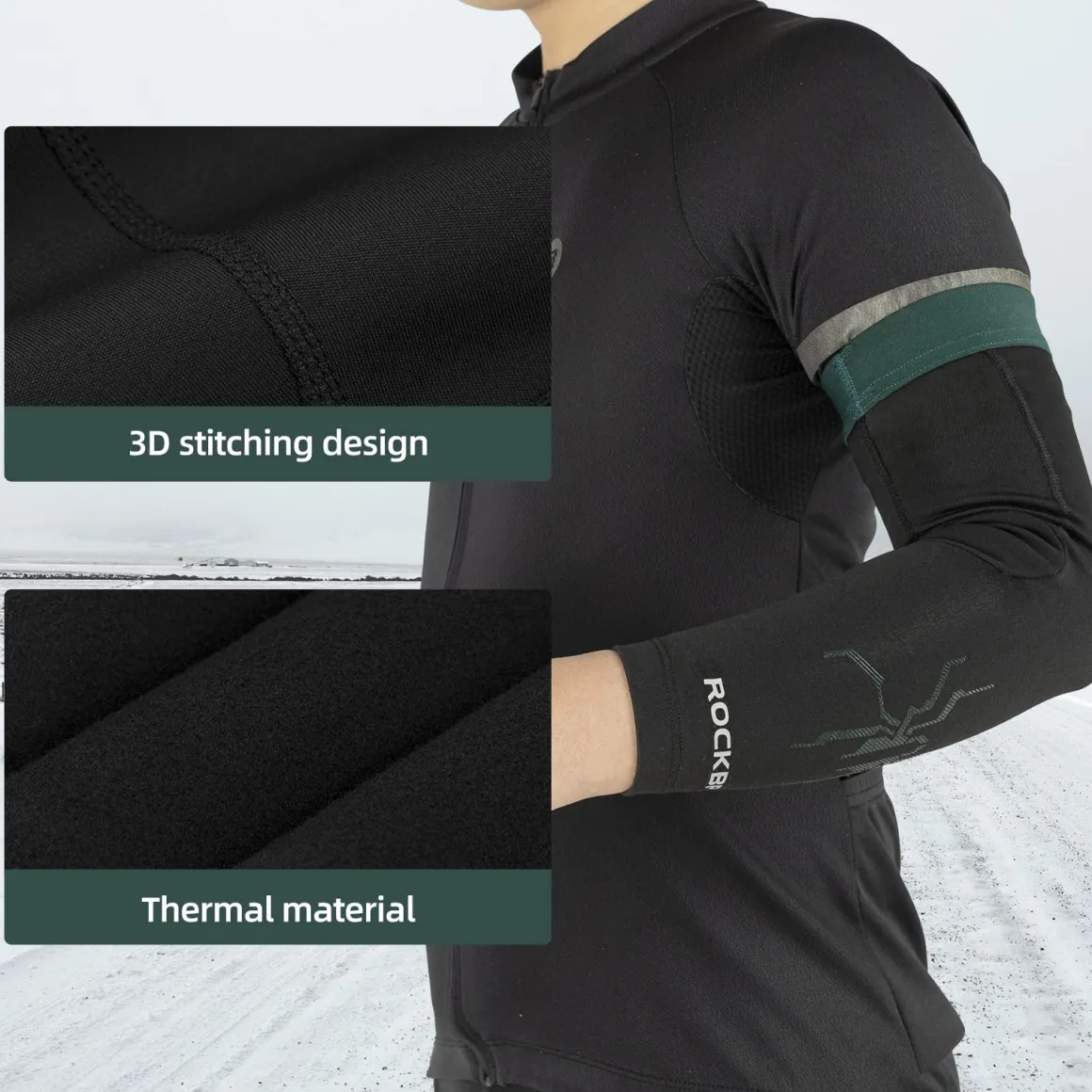 ROCKBROS Arm Sleeves Cycling Arm Warmers with Ultimate Warmth Moisture-Wicking Flexible