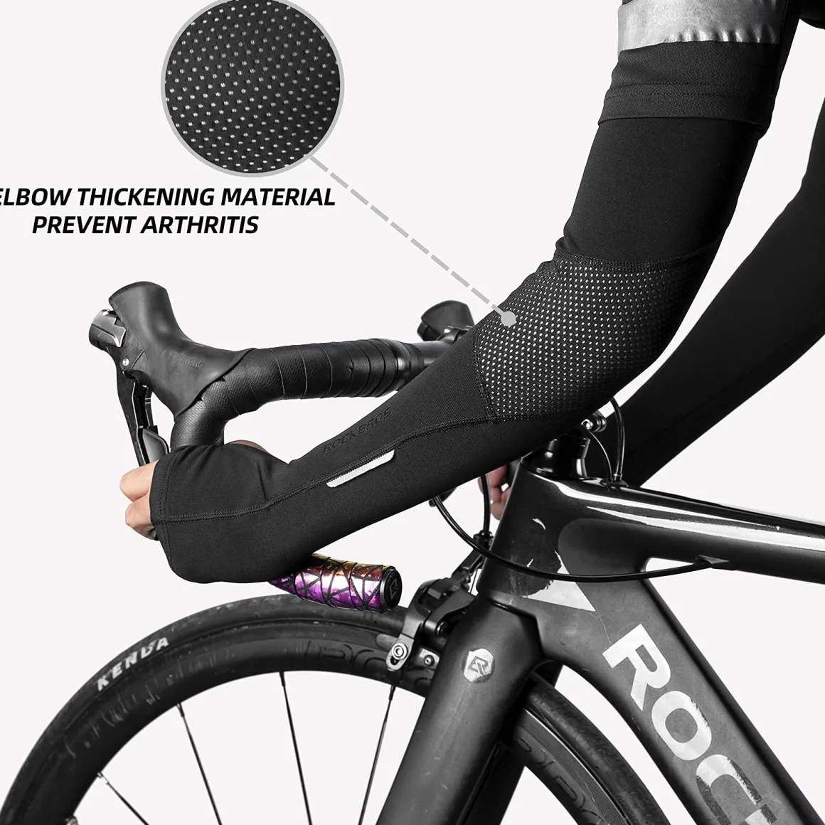 ROCKBROS Arm Warmers Thermal Arm Sleeves with Thumb Holes for Men Women