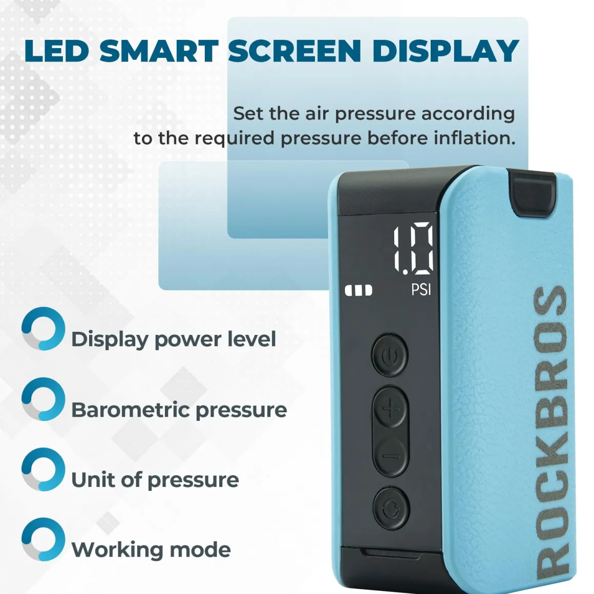 ROCKBROS AS3 Electric Smart Air Portable Fast Ball Pump