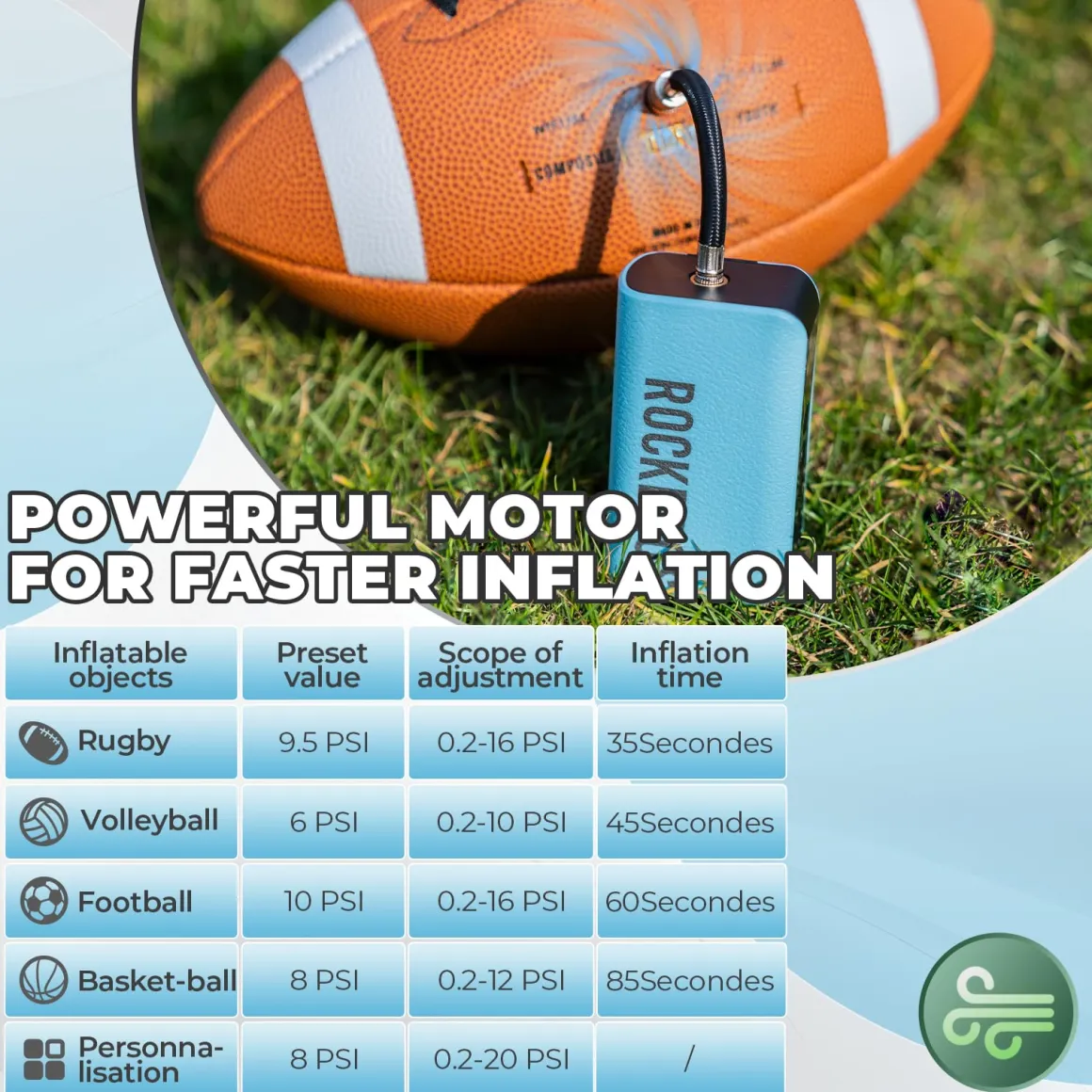 ROCKBROS AS3 Electric Smart Air Portable Fast Ball Pump