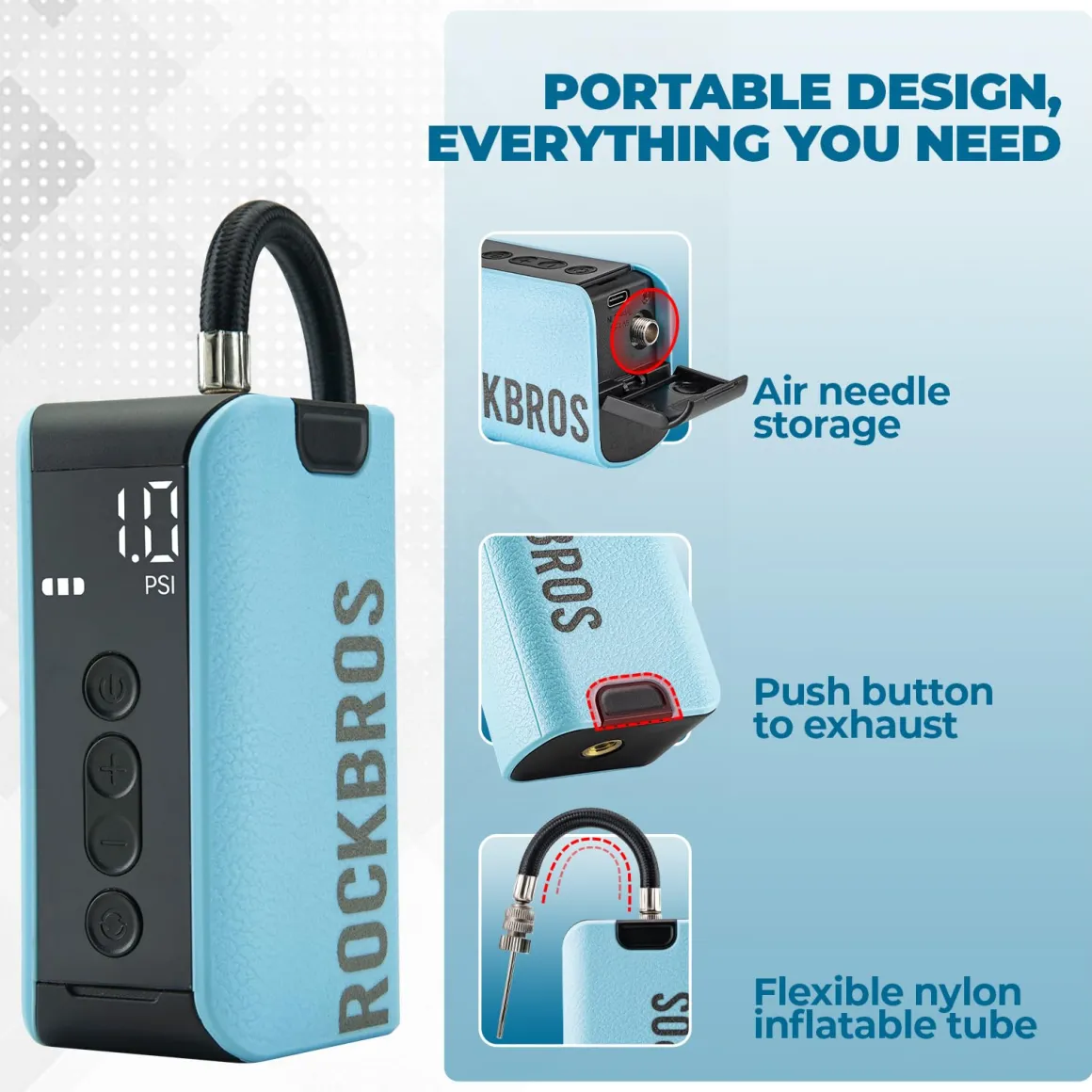 ROCKBROS AS3 Electric Smart Air Portable Fast Ball Pump