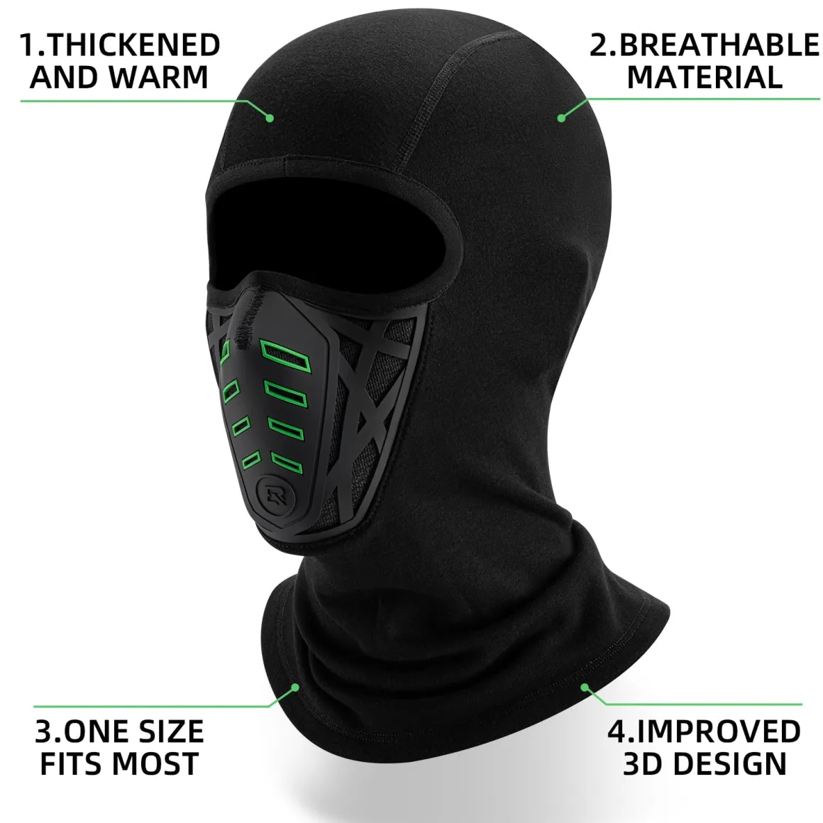 ROCKBROS Balaclava Ski Mask Thermal Windproof Balaclava Mask 3D Design
