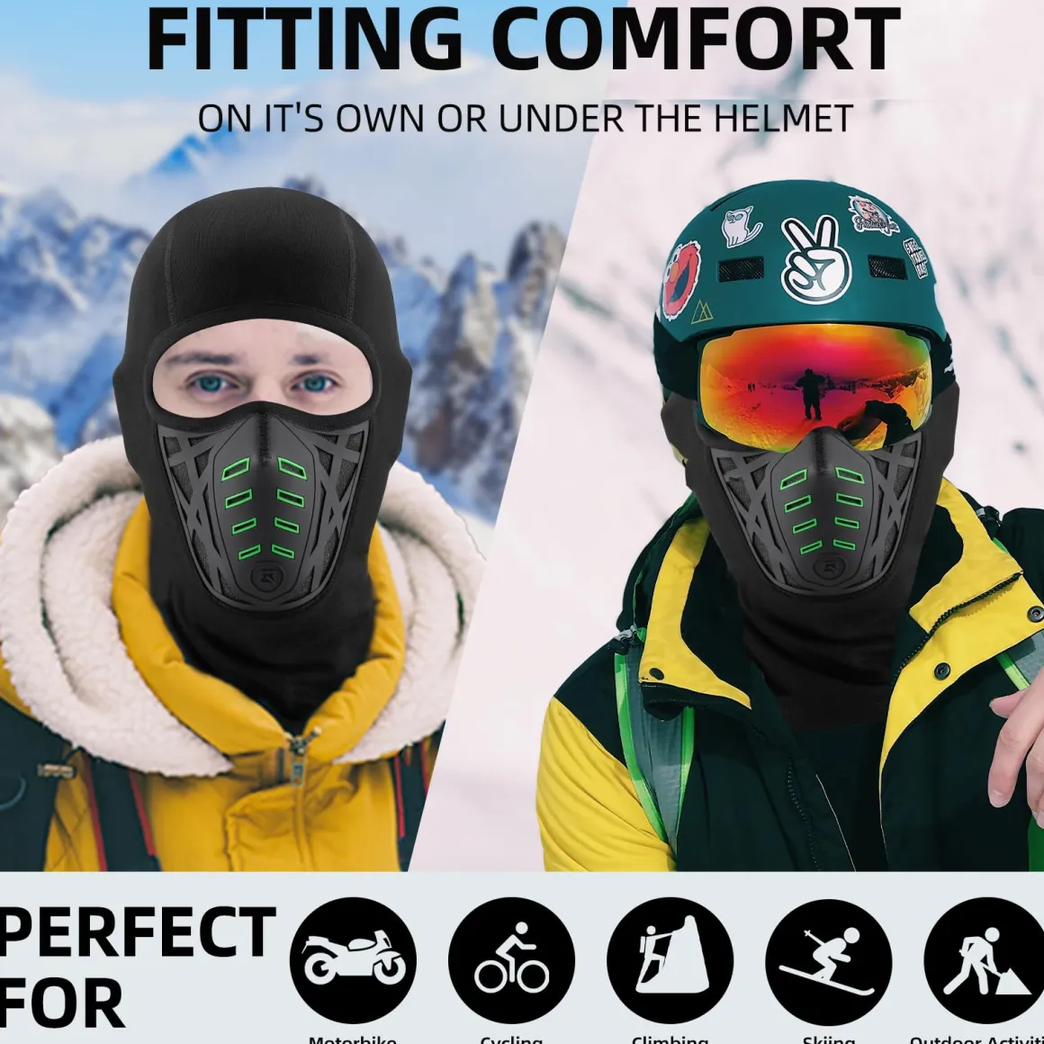 ROCKBROS Balaclava Ski Mask Thermal Windproof Balaclava Mask 3D Design