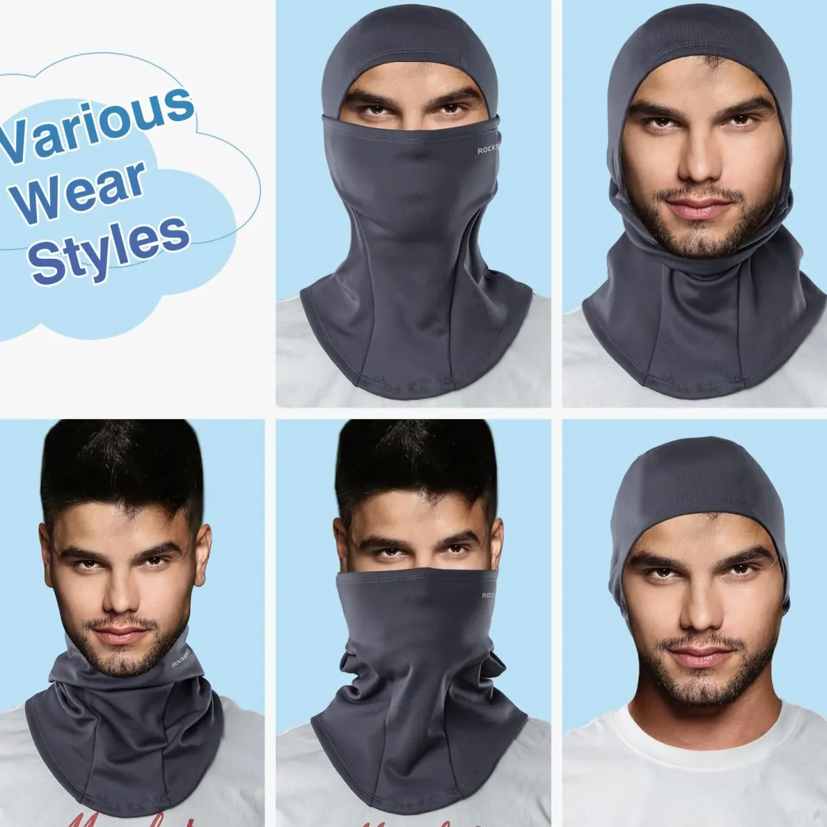 ROCKBROS Balaclava Ski Mask, Windproof Thermal Winter Neck Warmer Hood for Men Women