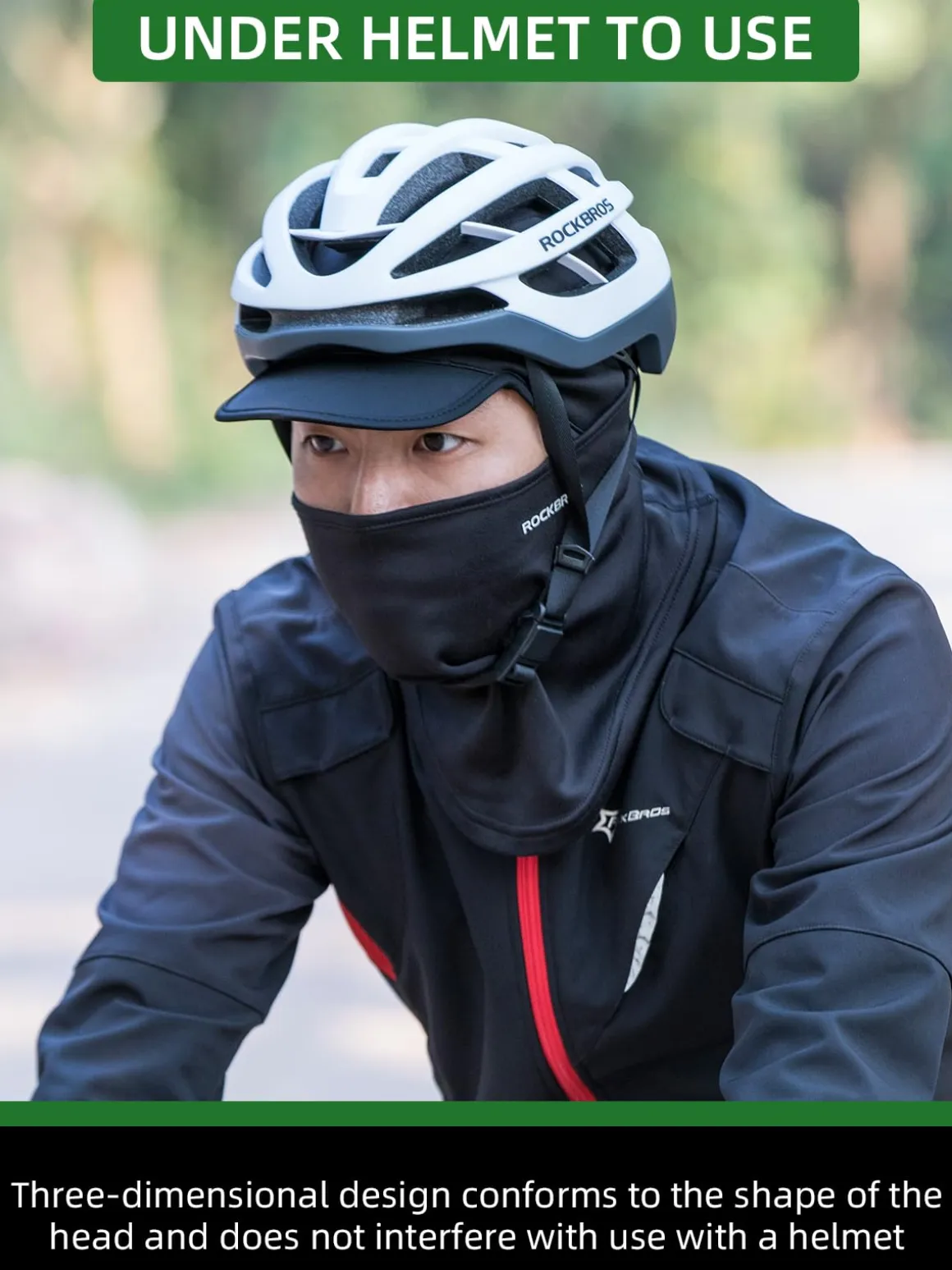 ROCKBROS Balaclava Thermal Full Face Ski Mask with Brim Windproof Neck Warmer