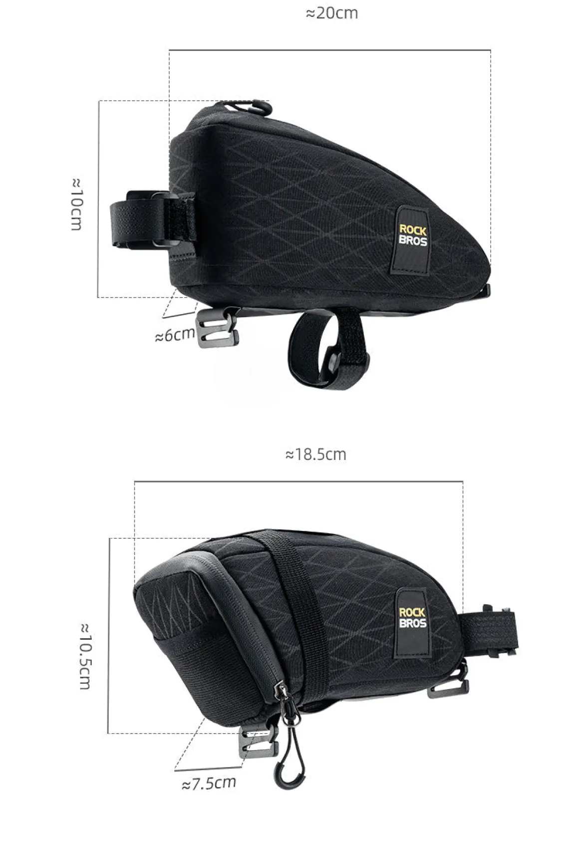 ROCKBROS Bicycle Combination Bags Set Cycling Top Tube/Triangle/Saddle Bags Set