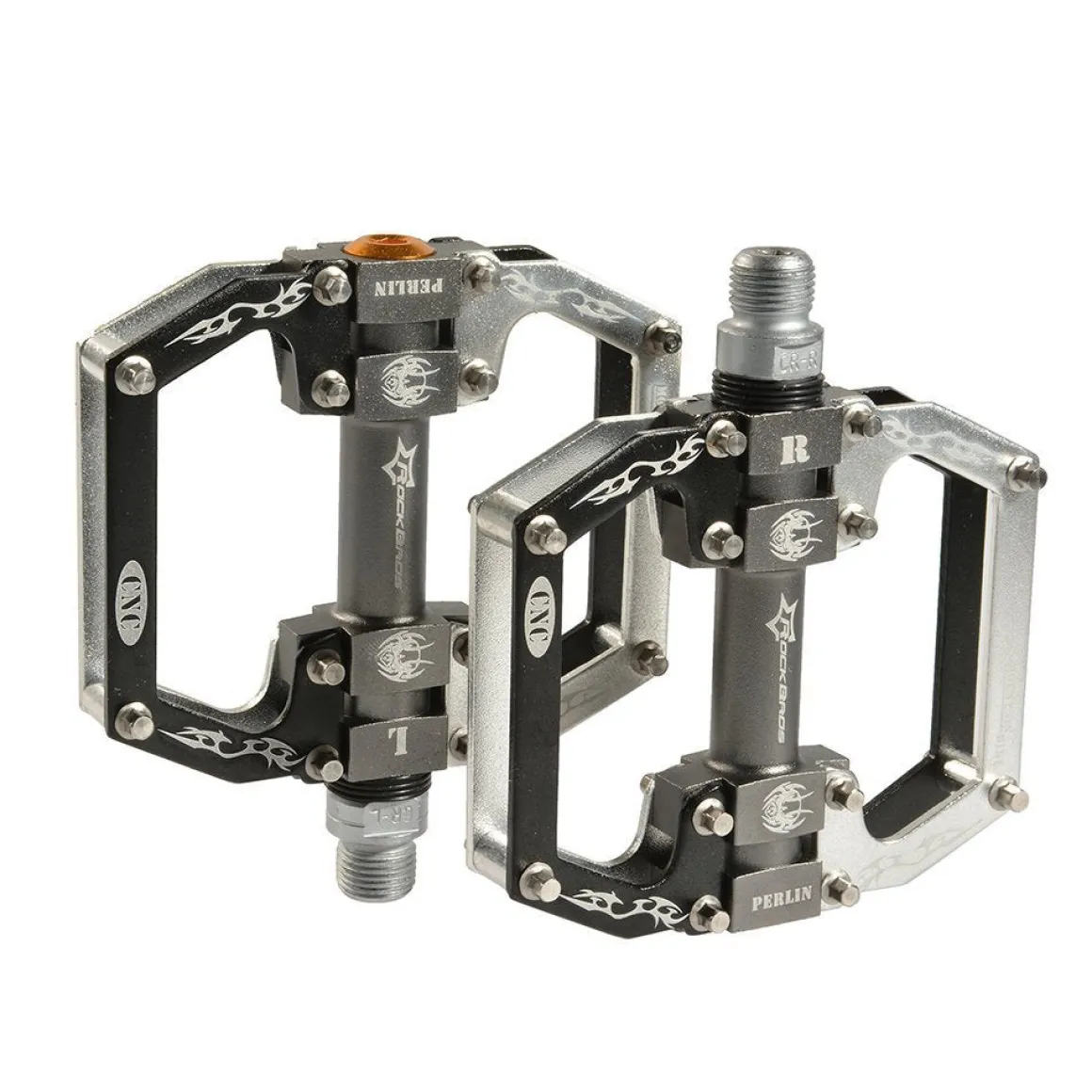 ROCKBROS Bicycle Pedals Flat Pedals, Aluminum Alloy Platform Anti-Slip Bearing Seal 9/16" Set of 2