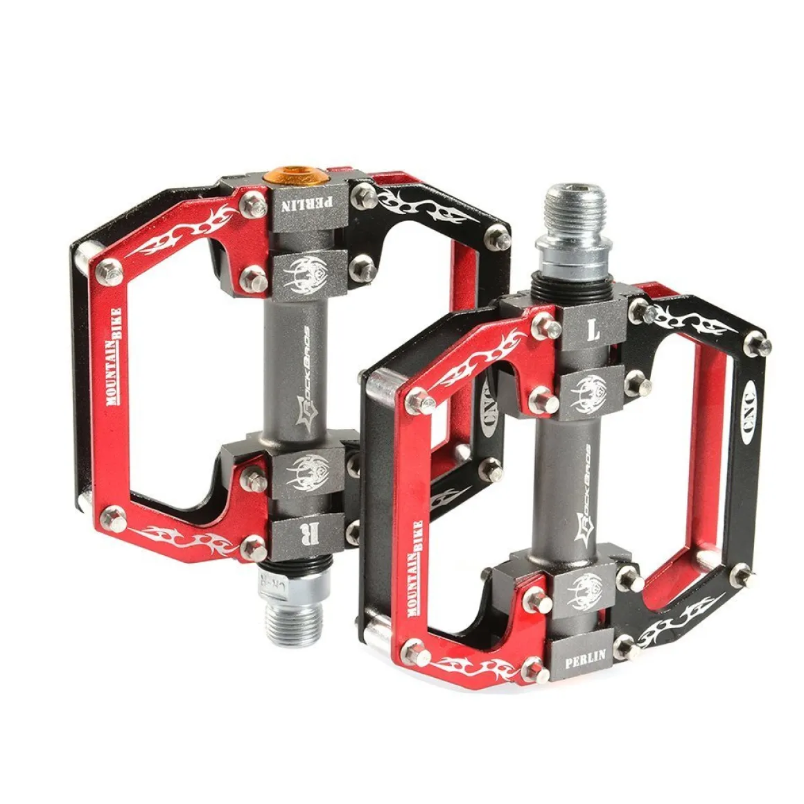ROCKBROS Bicycle Pedals Flat Pedals, Aluminum Alloy Platform Anti-Slip Bearing Seal 9/16" Set of 2