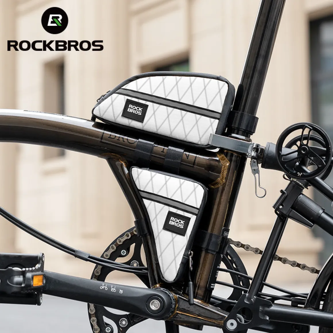 ROCKBROS Bicycle Top Tube Bag Bike Front Frame Bag Waterproof Nylon Pouch Pack 0.9L