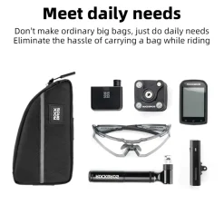 ROCKBROS Bicycle Top Tube Bag Bike Front Frame Bag Waterproof Nylon Pouch Pack 0.9L