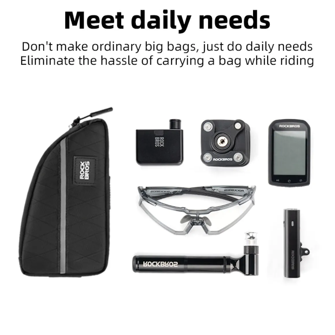 ROCKBROS Bicycle Top Tube Bag Bike Front Frame Bag Waterproof Nylon Pouch Pack 0.9L