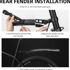 ROCKBROS Bike Adjustable MTB Mudguard Front/Rear Cycling Fender Bike Guards