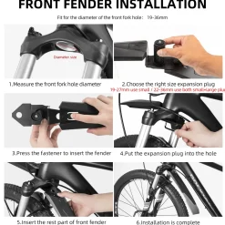 ROCKBROS Bike Adjustable MTB Mudguard Front/Rear Cycling Fender Bike Guards