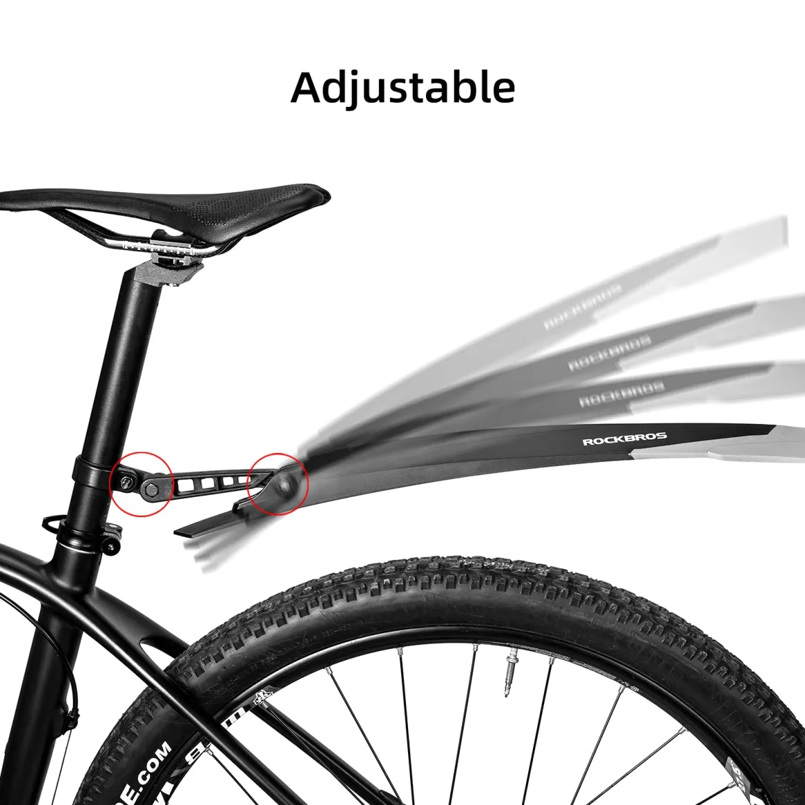ROCKBROS Bike Adjustable MTB Mudguard Front/Rear Cycling Fender Bike Guards