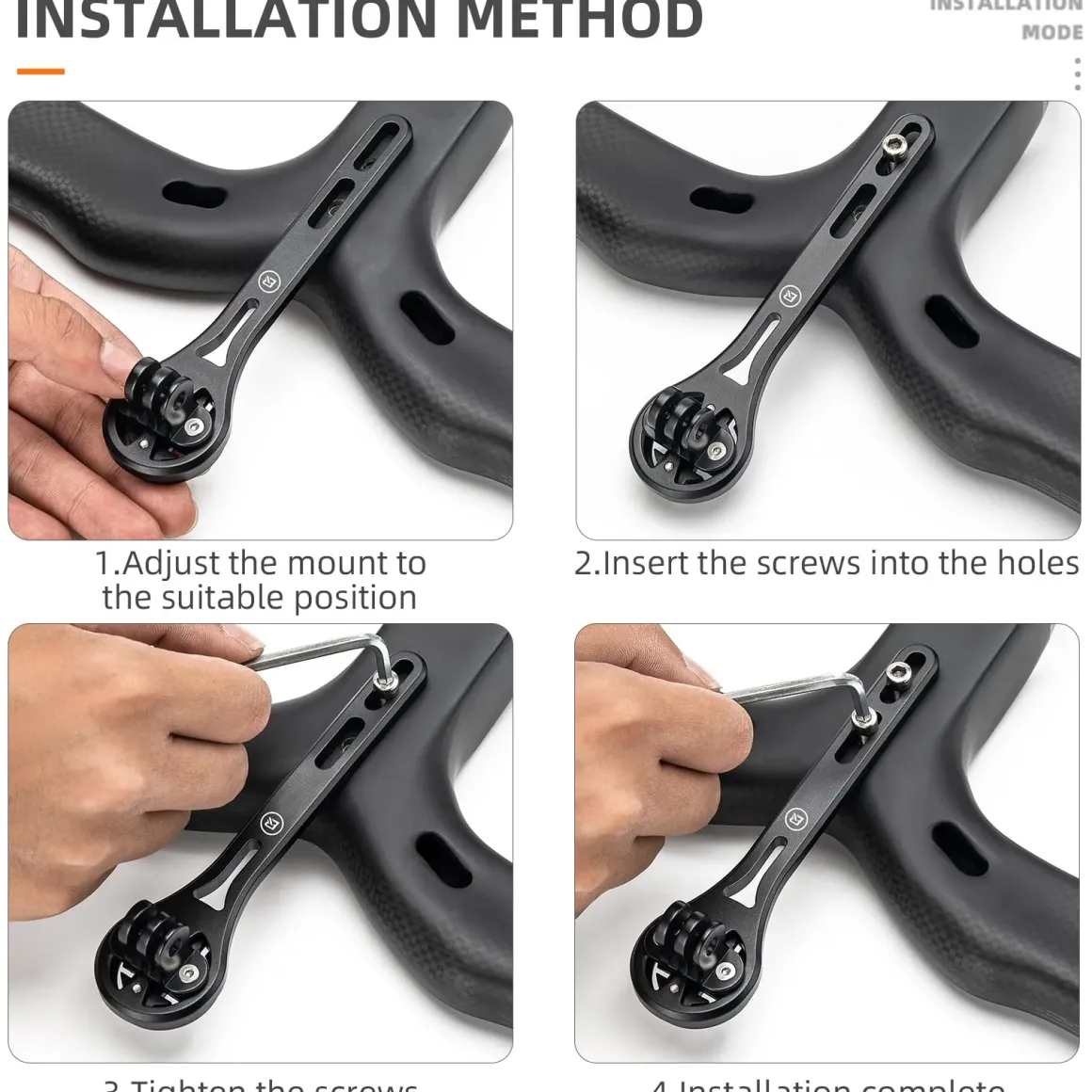 ROCKBROS Bike Aluminum Computer Mount compatible with Garmin, Wahoo, Bryton, and GoPro