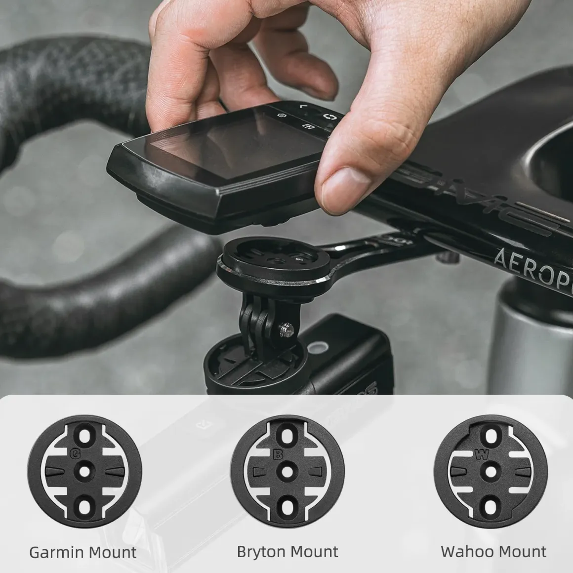 ROCKBROS Bike Aluminum Computer Mount compatible with Garmin, Wahoo, Bryton, and GoPro