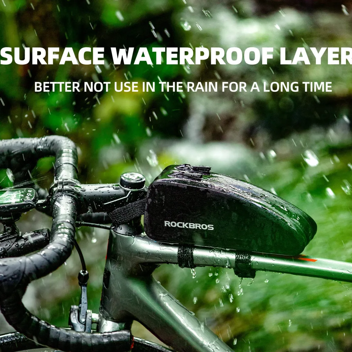 ROCKBROS Bike Bag Top Tube Bike Frame Bag Waterproof Two Zipper Pockets