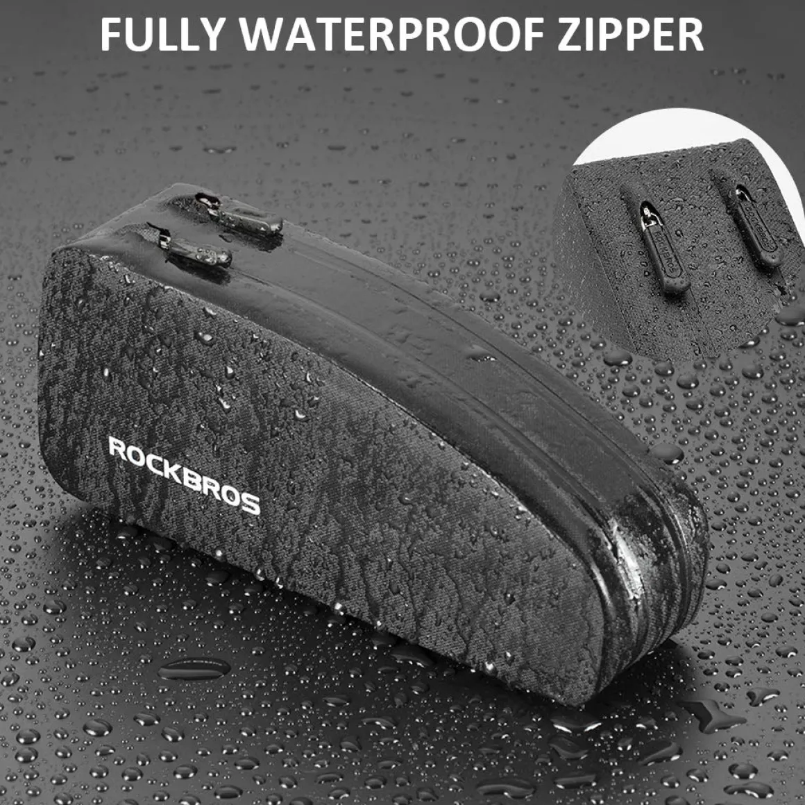 ROCKBROS Bike Bag Top Tube Bike Frame Bag Waterproof Two Zipper Pockets