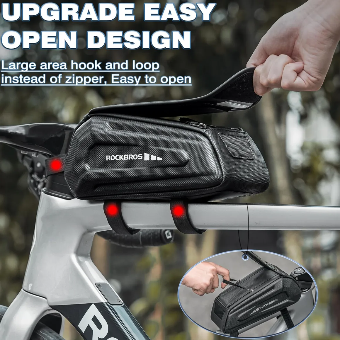 ROCKBROS Bike Bag Under 6.8” Bicycle Accessories Pouch, EVA Waterproof